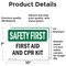 Signmission First Aid And CPR Kit, 10 in W x Rectangle, Vinyl Decal OS-2PACK-SF-D-710-L-10620 - alternate 2
